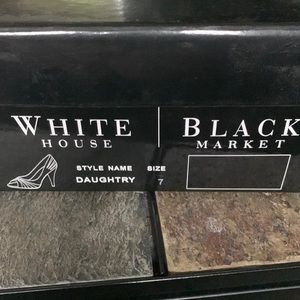 BRAND NEW, never been worn, White House Black Market, leather, open toed shoes.